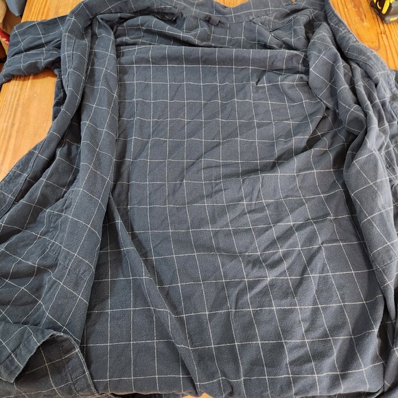 Lands End 100% Cotton‎ Flannel Blue Window Pane Men's Bathrobe 42-44 Lrg Leisure - Picture 7 of 9